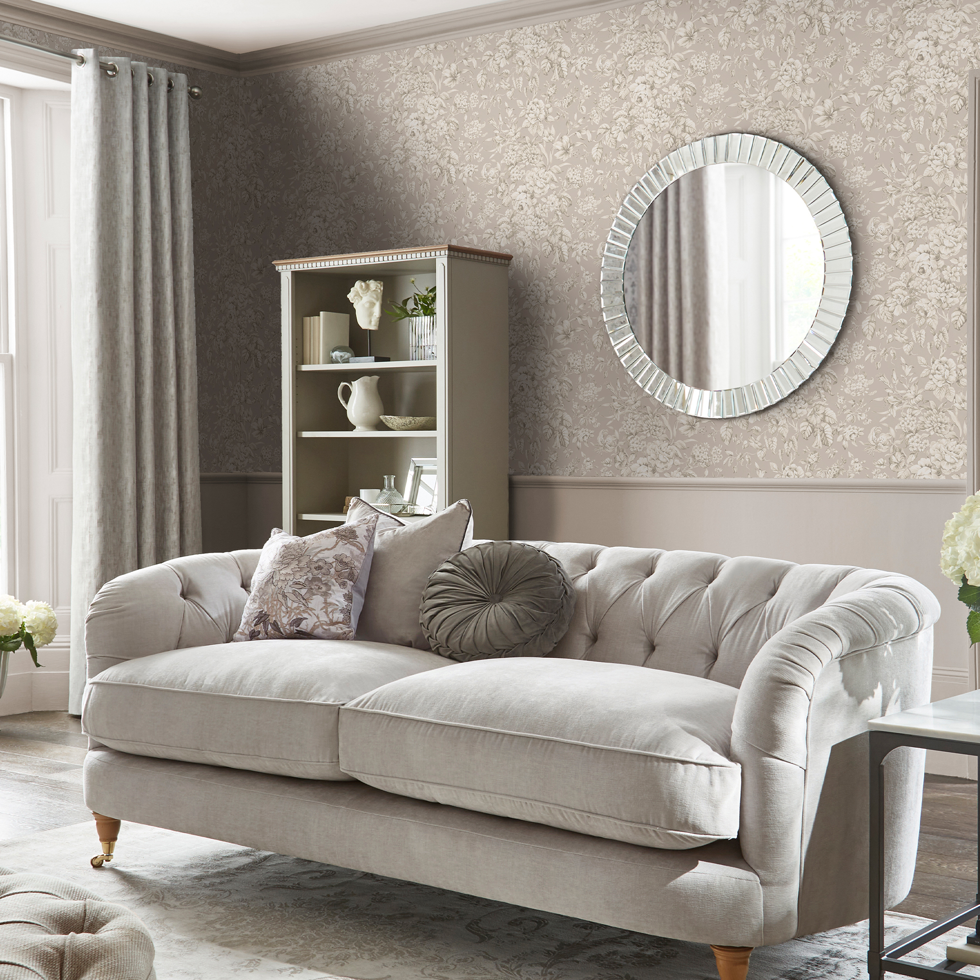 Heledd Blooms Wallpaper 122762 By Laura Ashley In Dove Grey